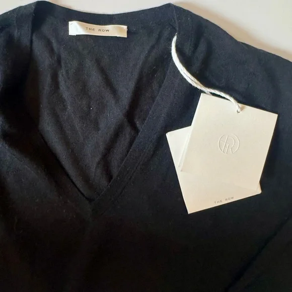 the row gaius black cashmere sweater size xs new with tags $1590